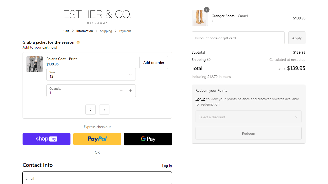 How to apply Esther coupon code
